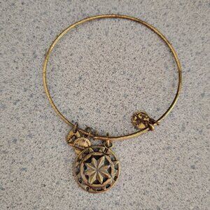 Alex and Ani Compass Gold Charm Bracelet Bangle 158